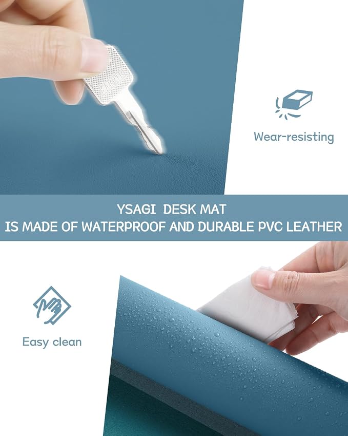 Non-Slip Desk Pad, Waterproof PVC Leather Desk Table Protector, Ultra Thin