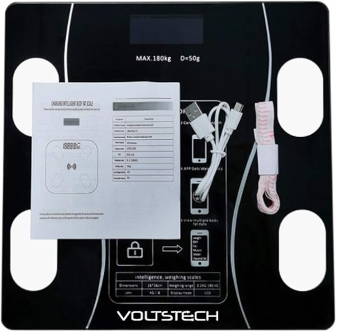 Smart Scale for Body Weight, Digital Bathroom Scale with BMI, Muscle Mass, Bluetooth Body Fat Scale, Body Composition Analyzer with Smart APP Sync Weight Scale, 400 lbs - Black