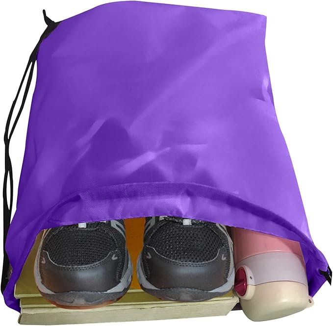 Drawstring Backpack Bulk 70Pcs String Backpack Drawstring Bags Cinch Bag Sackpack for Men Women Gym(Purple)