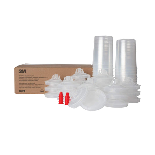 3M PPS (Original Series) Paint Spray Gun Cup Lids and Liners Kit, Large, 28 oz, 200-micron Filter, Use w/ Paint Gun for Cars, Furniture, Home, 25 Disposable Lids and Liners, 10 Sealing Plugs, Factory