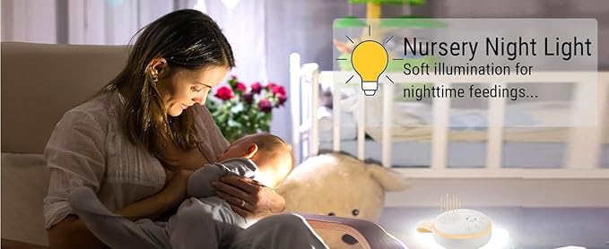 White Noise Machine for Baby & Adults with 21 Relaxing Sounds & Adjustable Night Light, Rechargeable & Portable Sleep Aid for Home & Travel