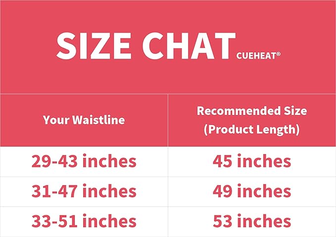 CUEHEAT Heated Waist Belt, Cordless Heating Pad for Low Back, Electrical Heating and Massage, Rechargeable Battery Powered (Dark Black, 49inch)