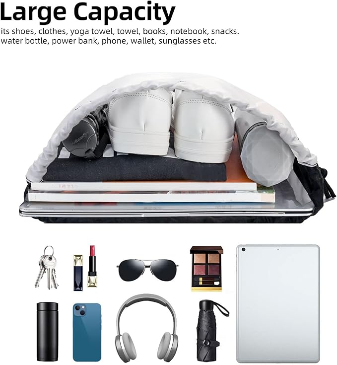 Colorful Cat Drastring Backpack Cute Kitten Gym Bag Sport Dance Training Workout Travel Sackpack Rainbow Clothes Shoes Storage Cinch Bag