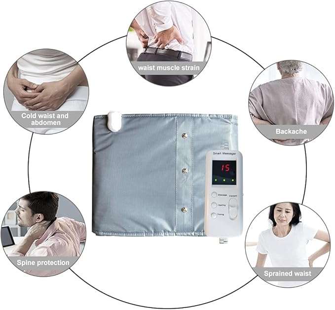 360° Whole Circle Heat Sauna Belt Abs Sculptor Vibration Massager Fast Heating Stomach Cellulite Removal Waist and Abdominal Trainer Lower Back Body Shape Belly Exercise Pain Relief(Widened Version)
