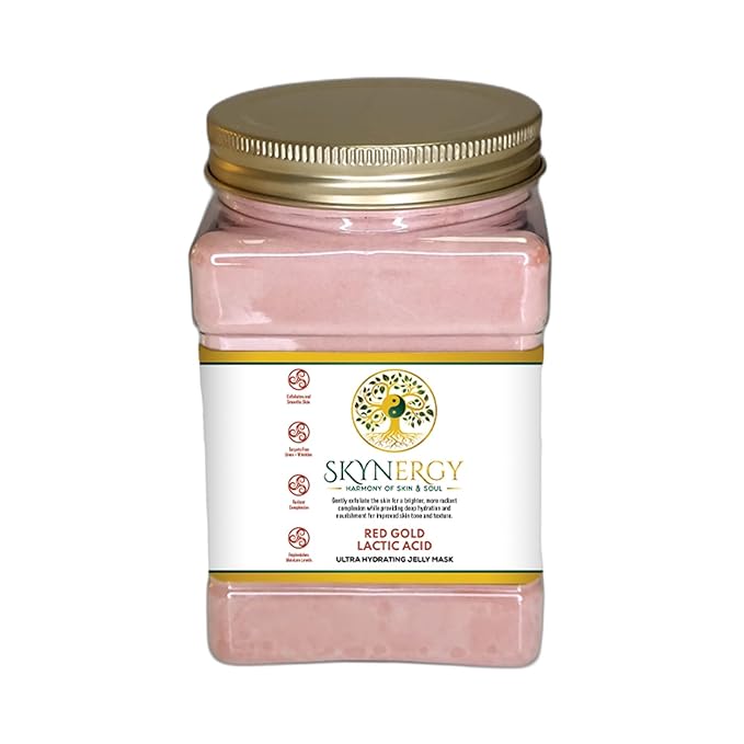 Red Gold Lactic Acid Jelly Face Mask | HydroGlo Jelly Mask for Skin Hydration | Radiance and Reduced Pigmentation | Vajafacial Jelly Mask | 12 Applications (30 Fl Oz)