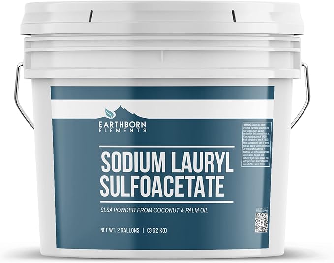 Earthborn Elements Sodium Lauryl Sulfoacetate (SLSA) (2 Gallon) Bath Bomb Additive, Gentle on Skin, Long-Lasting Foam & Bubbles