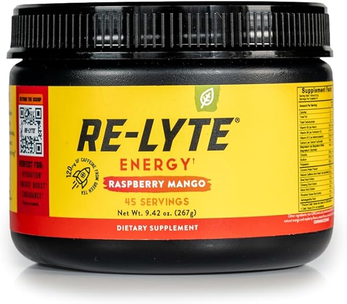 Redmond Re-Lyte Energy Electrolyte Mix, Raspberry Mango, 8.6oz Jar