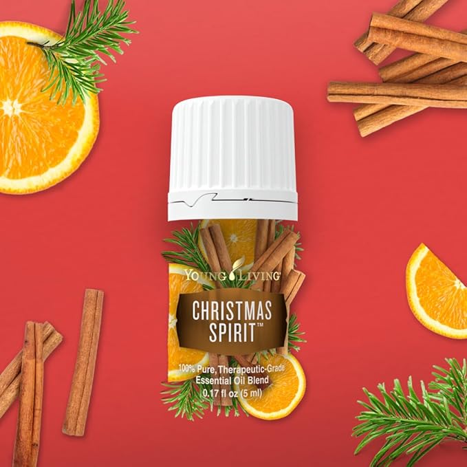 Young Living Christmas Spirit 5 ml - Festive Aroma for Holiday Delight - Orange, Cinnamon Bark, Spruce Blend - Uplifting Ambiance, Travel Essential Oil