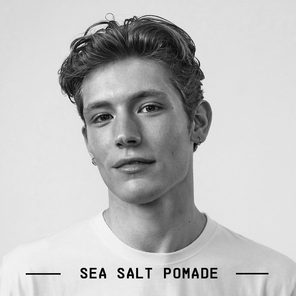 Fatboy Sea Salt Hair Pomade with Coconut Oil & Shea Butter, Lightweight Hold for Texture, Styling & Shine, Tousled Beach Waves Finish, Hair Care for All Hair Types, Paraben Free, Color Safe, 2.6 Oz