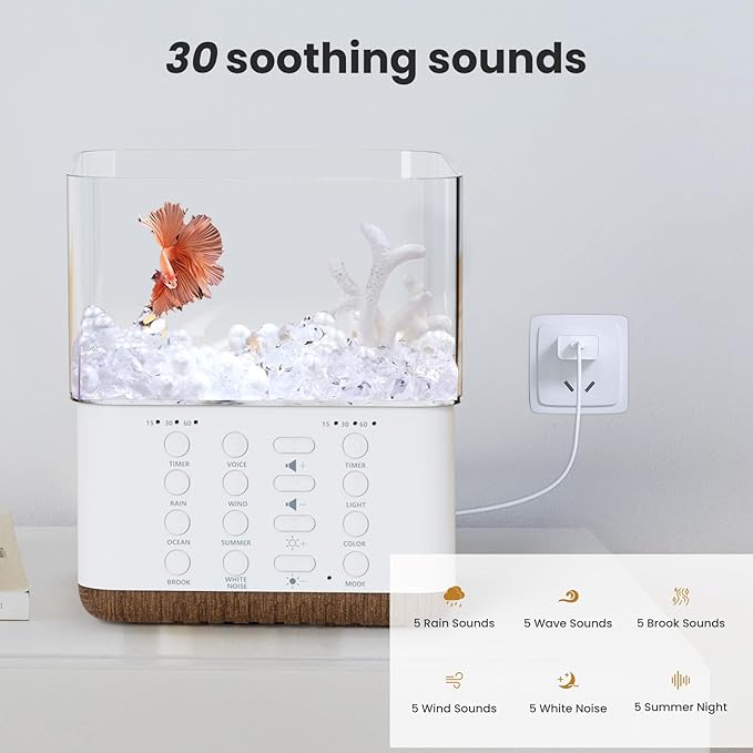 White Noise Machine for Sleeping, 30 Soothing Natural Sound 15 Night Light, 3 Timer Options White Noise Machine for Baby/Adult Gift, Sound Machine for Sleep Office & Yoga Meditation & Bedroom