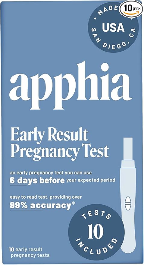 Apphia Early Detection Pregnancy Test (10 Pack) | FSA/HSA Eligible | Midstream Pregnancy Test | Get Results 6 Days Sooner – Made in The USA
