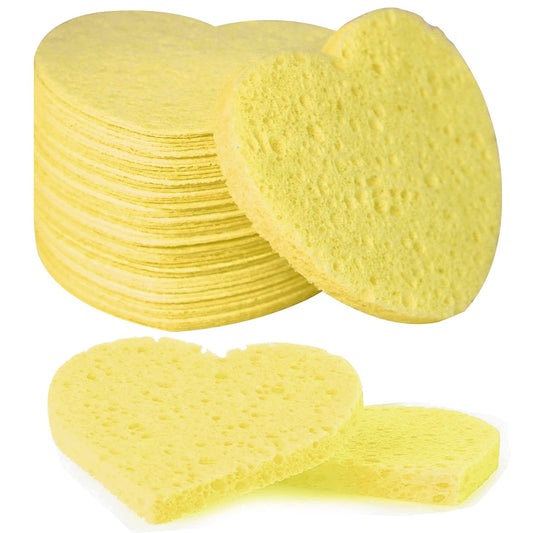 50-Count Facial Sponges Compressed, 100% Natural Cellulose Face Sponge Professional Cosmetic Spa Sponges for Face Cleansing, Exfoliating Mask, Makeup Removal for Travel and Home, Green