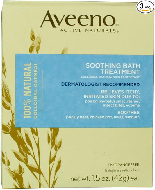 Aveeno Aveeno Active Naturals Soothing Bath Treatment Packets, 8 Each (Pack of 3)