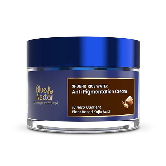 Blue Nectar Natural Mushroom & Rice Water Face Moisturizer for women | Non-Greasy Daily Cream for All Skin Types (18 Herbs, 1.7 Oz)