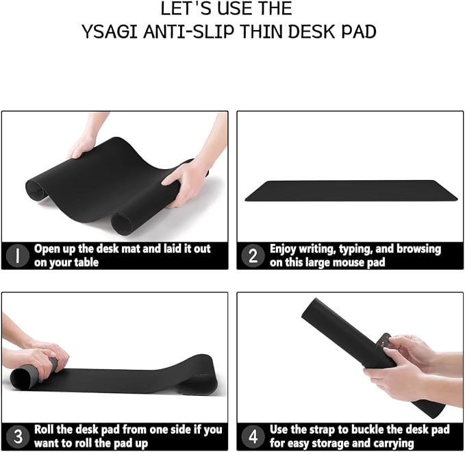 YSAGi Non-Slip Leather Desk Pad, Waterproof Laptop Computer Desk Keyboard Mat