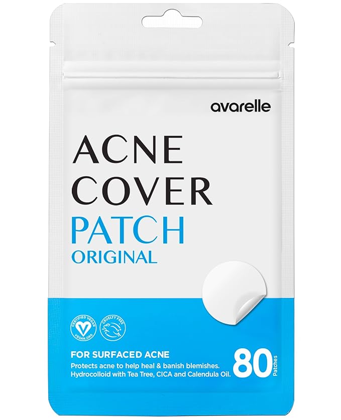 AVARELLE Pimple Patches Hydrocolloid Acne Patches, Acne Spot Treatment for Blemishes and Zit with Tea Tree Oil, Calendula Oil and Cica Oil for Face, Vegan, Cruelty Free (40 CT + 80 CT + Variety)