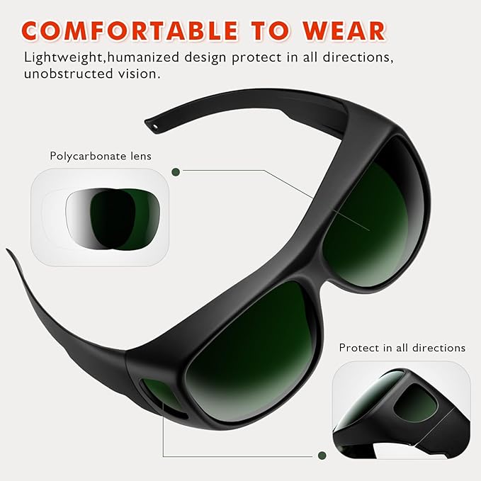 Viconor Laser Safety Glasses, Eye Protection for Red Light Therapy 200-1000nm Wavelength, Tanning Goggles Effective Filtering IPL, UV, LED Rays for Tanning Bed Laser Hair Remova