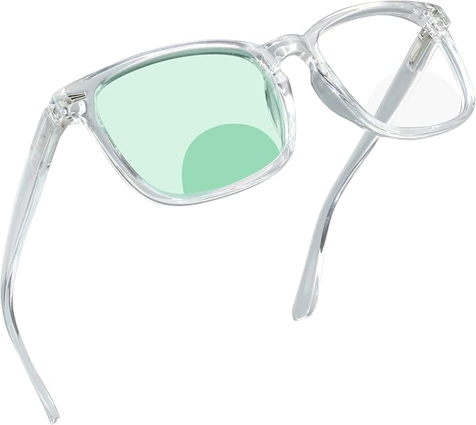 YEIN Bifocal Reading Glasses with Blue Light Blocking Lenses, Bifocal Reader for Women and Men, Vintage Square frame with Spring Hinge (+0.75/+3.50 magnification)