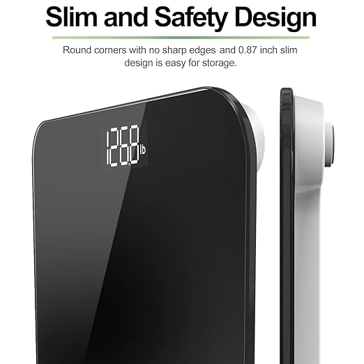 RENPHO Scale for Body Weight, Digital Bathroom Scale with Backlit LED Display, Highly Accurate & Measures Weight up to 400 lb/180kg, Batteries Included, Black-Core 1S