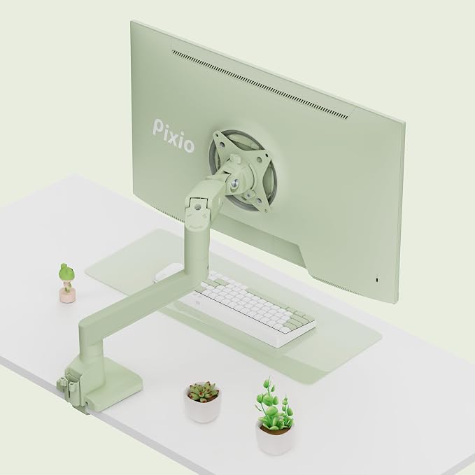 Pixio PS1S Wave Mint Green Single Monitor Arm Stand Desk Mount
