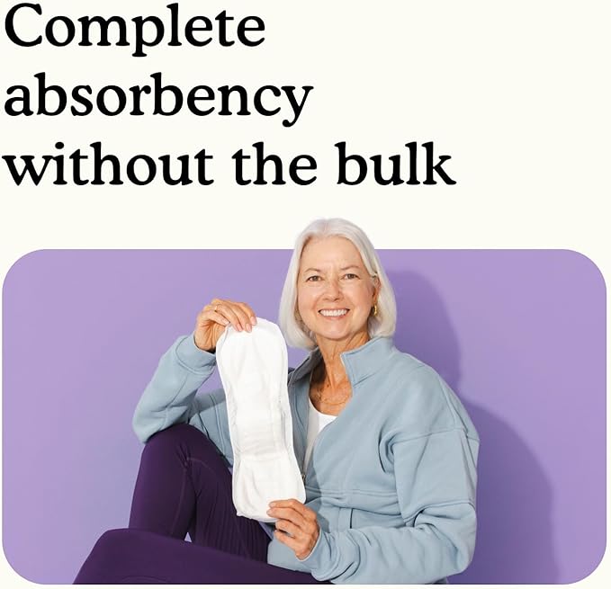Because Incontinence Pads for Women - Extra Heavy Absorbency, Overnight Postpartum Incontinence Liners, 12hr Nighttime Leak-Free Protection, 20 Count