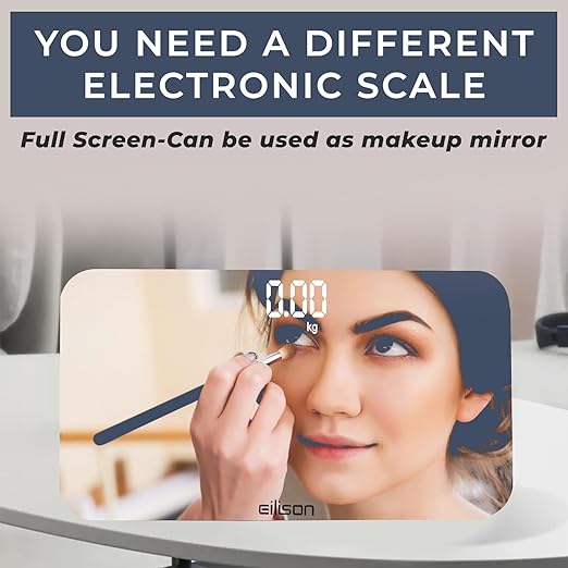 Eilison Highly Advance Digital Body Weight Scale 400lbs, Precision Step-on Bathroom Scale,Accurate & Large LED Display,Weight Verification,Auto-calibrated,Thick Tempered Glass (Silver)