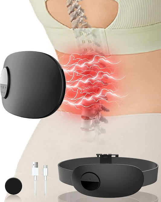 Back Massager with Heat-Heating Pad for Back Pain Relief,Lower Back Massage Abdominal Belly with 6 Massage&16 Intensity,Portable Cordless Personal Lumbar Travel Wrap Belt Gifts for Men Women Teen Girl