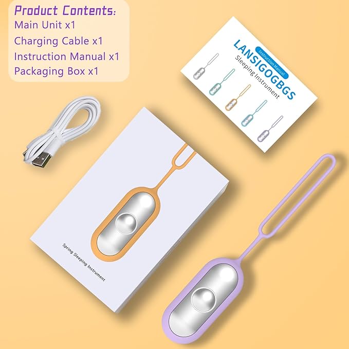 Sleep Instrument,Brain Massage Adjust Heart Rate,Headache Focus Attention,Small and Easy to Carry,Improve Deep Sleep (Purple)