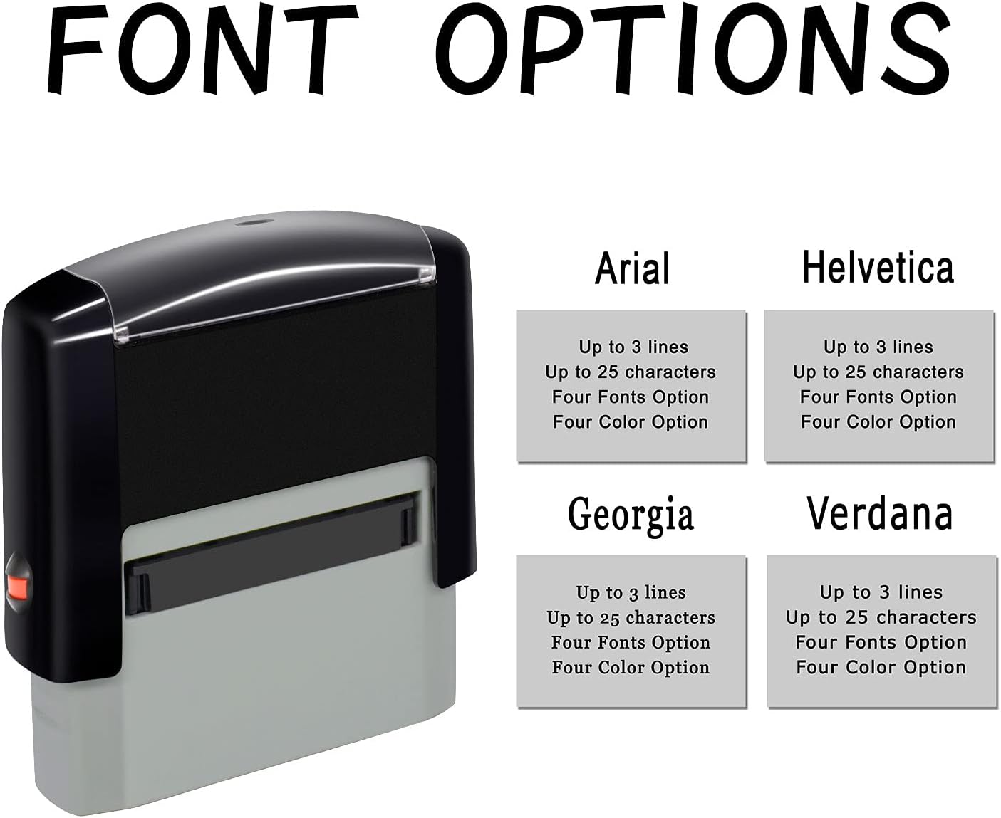 Personalized Stamp (47 x 18mm -4 Lines)- Custom Self Inking Rubber Stamps- Return Custom Address Stamp (Black)