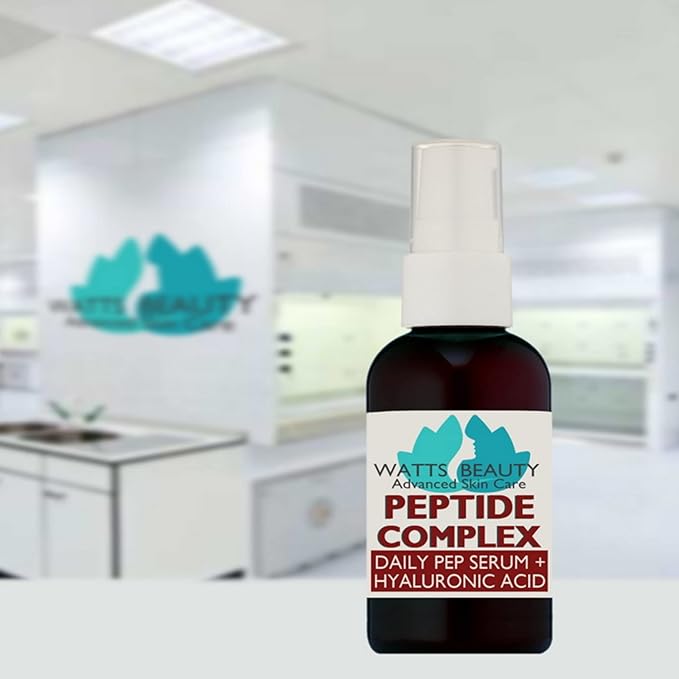 Peptide Anti-Aging Face Serum - Hyaluronic Acid and Collagen Boosting Daily Face Care Polypeptide Complex with L-Arginine Firms Wrinkles and Boosts Collagen 4 oz