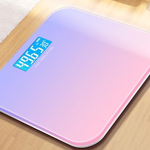 Weight Scales Bathroom, Smart Scale for Body Weight Accurate Measurement, Tempered Glass Digital Bathroom Scale, Weight Scale for Home(LCD Gradient Purple)