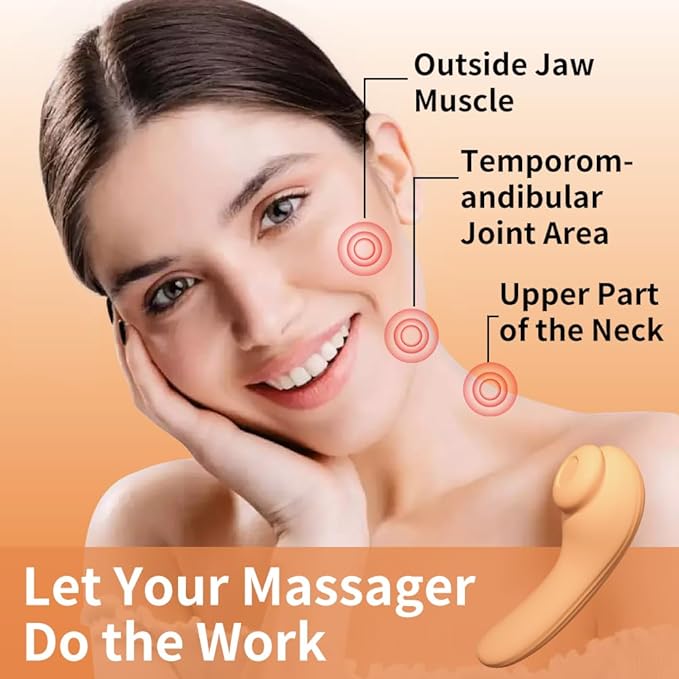 TMJ Relief Products Jaw Massager,Neck Massager with Rolling,Vibrating and Heating, Real-Like Massage for TMJ Jaw & Neck Pain Relief, Stiff Jaw, Tension, Stiffness and Headaches