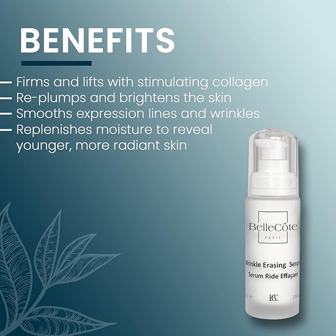 BelleCote Paris - Hydrating Healer Serum, 1 oz, Marine Collagen, Vitamin C, Green Algae Extract, Jojoba Oil