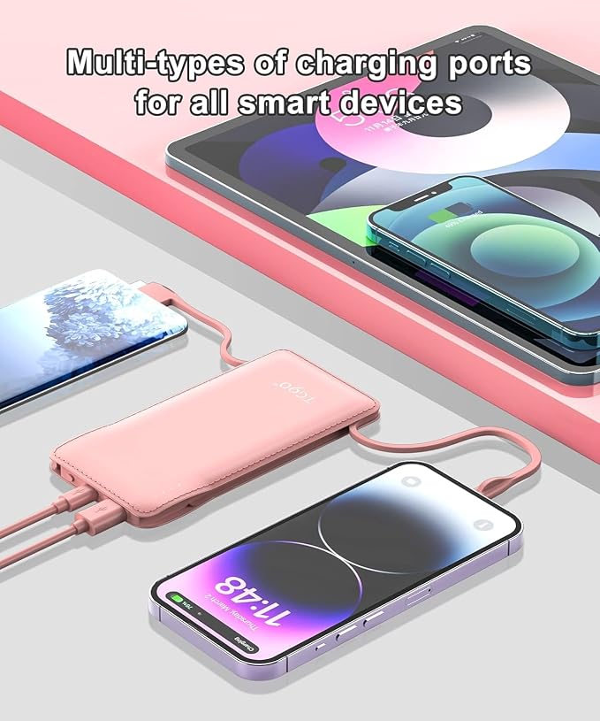 TG90° 2 Pack 10000mAh Portable Charger Slim Power Bank