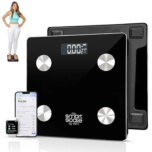 Powerfit Smart Scale for Body Weight - Digital Weight Scale for Men and Women, Body Scale Weight, Weighing Machine, Digital Bathroom Scale for Body Weight with BMI, Body Fat, Muscle Mass