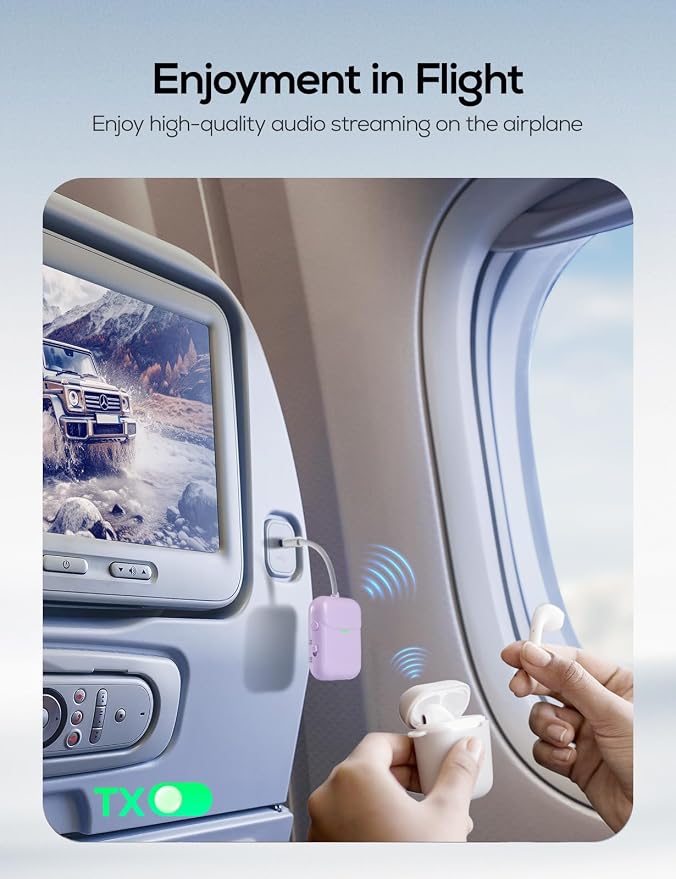 Nulaxy Air in-Flight Bluetooth Wireless Audio Transmitter Receiver