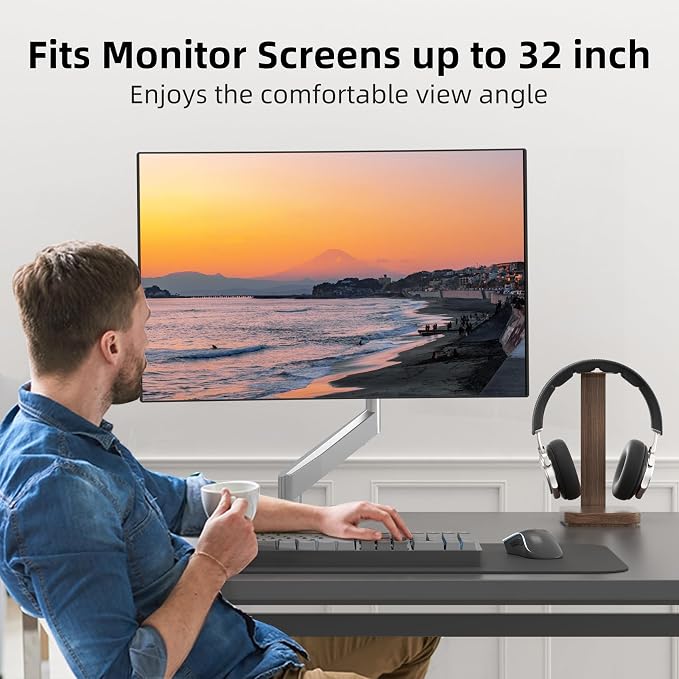 Suptek Single Monitor Mount Adjustable Gas Spring Monitor Arm Desk Mount Stand