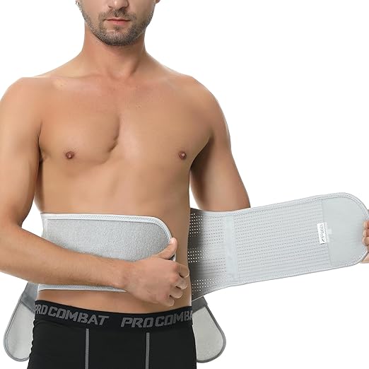 NeoTech Care Back Support Belt - Breathable & Adjustable Lower Back Brace - Double Pull Compression Straps (Grey, Size S)