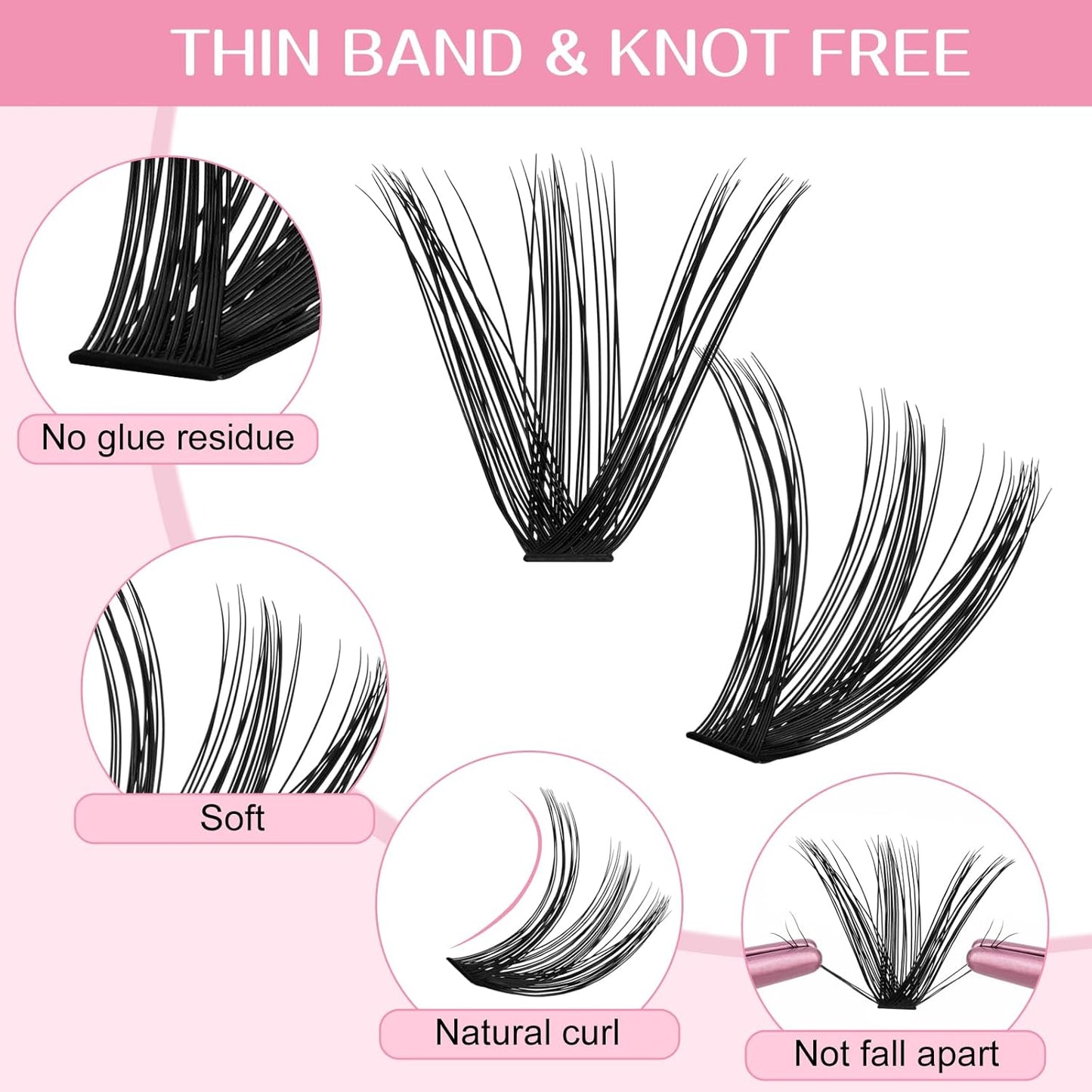 280 Pcs Individual Lashes 50D Mixed Lash Clusters 14 Rows Cluster Lashes that Look Like Eyelash Extensions DIY Lash Extension Self Application At Home (50D-D-14-20mix)