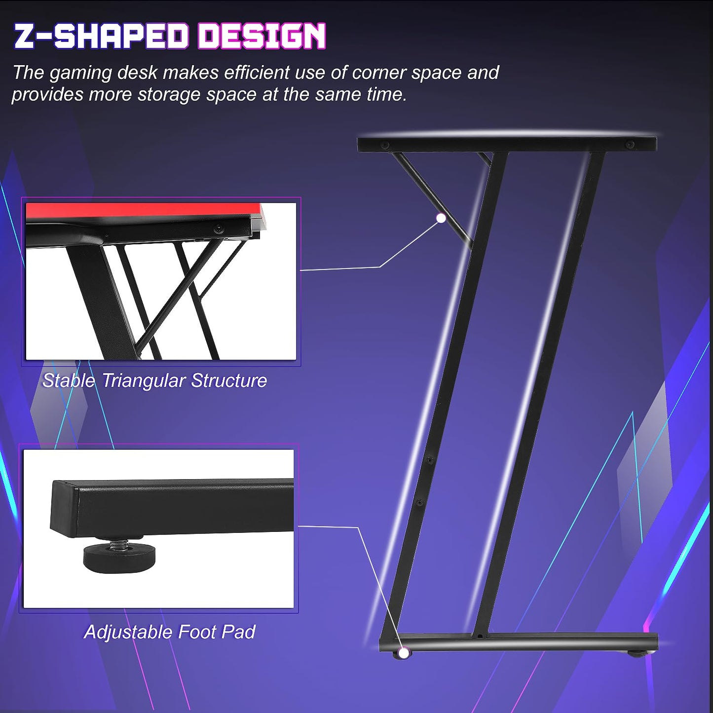 NChanmar L Shaped Gaming Desk with Monitor Riser Stand, Home Office Corner Desk for Studying, Working, Large Desktop, Black