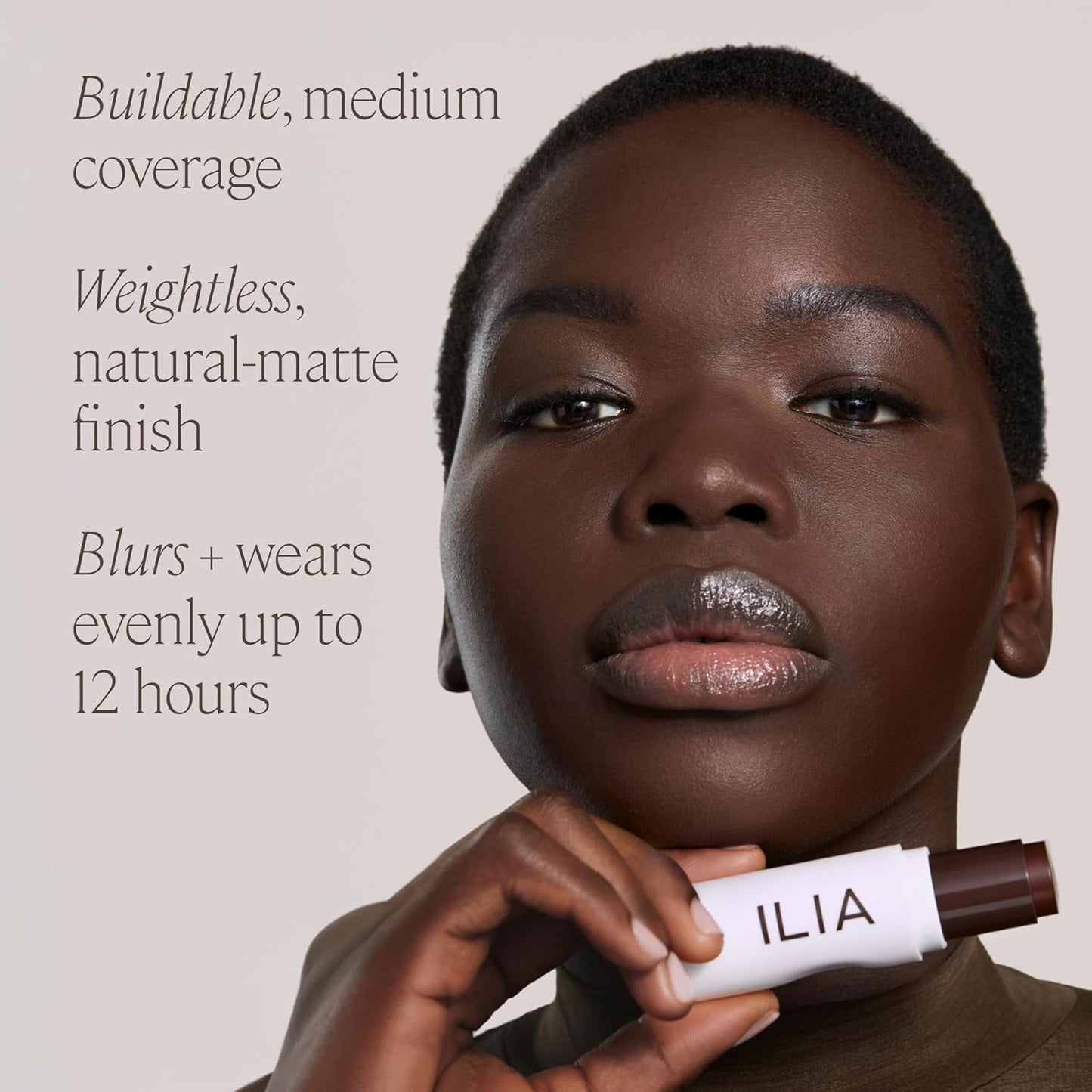 ILIA - Skin Rewind Complexion Stick - Foundation + Concealer + Skincare | Non-Toxic, Vegan, Cruelty-Free, Clean Makeup (10C - Ash, 0.35 oz | 10 g)