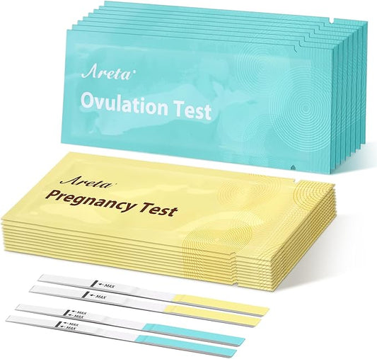Areta Ovulation & Pregnancy Test Strips: 20 Ovulation Strips & 10 Pregnancy Tests Combo Kit | Accurate at-Home Fertility Tracker