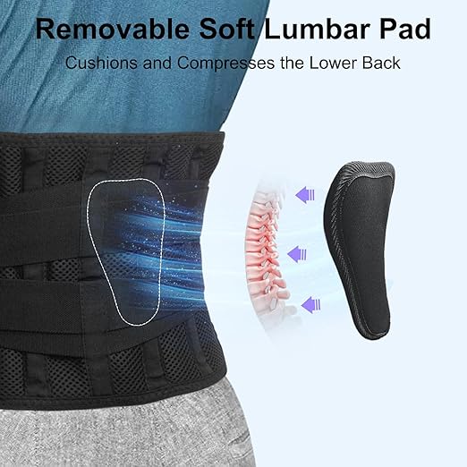 Back Brace for Lower Back Pain Women & Men with Lumbar Pad, Breathable Lumbar Back Support Belt for Women, Back Braces Relief from Sciatica Herniated Disc for Work Heavy Lifting Exercise - S