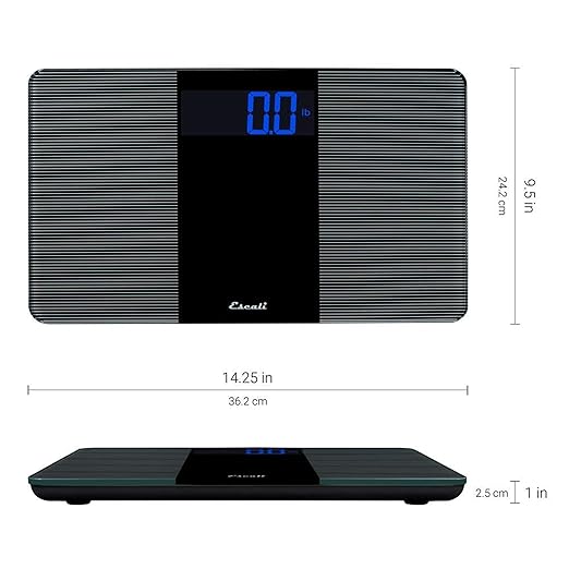 Escali Extra Wide Digital Bathroom Scale for Body Weight with Wide Platform for Natural Stance and Stability, High Capacity of 400 lb, Batteries Included