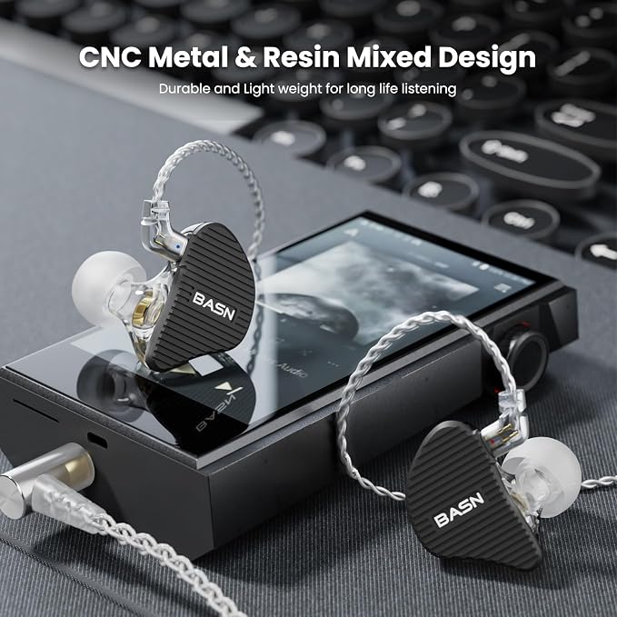 BASN Mix-PD in Ear Monitor, 1Planar Driver + 1Dynamic Driver HiFi IEM Earphones