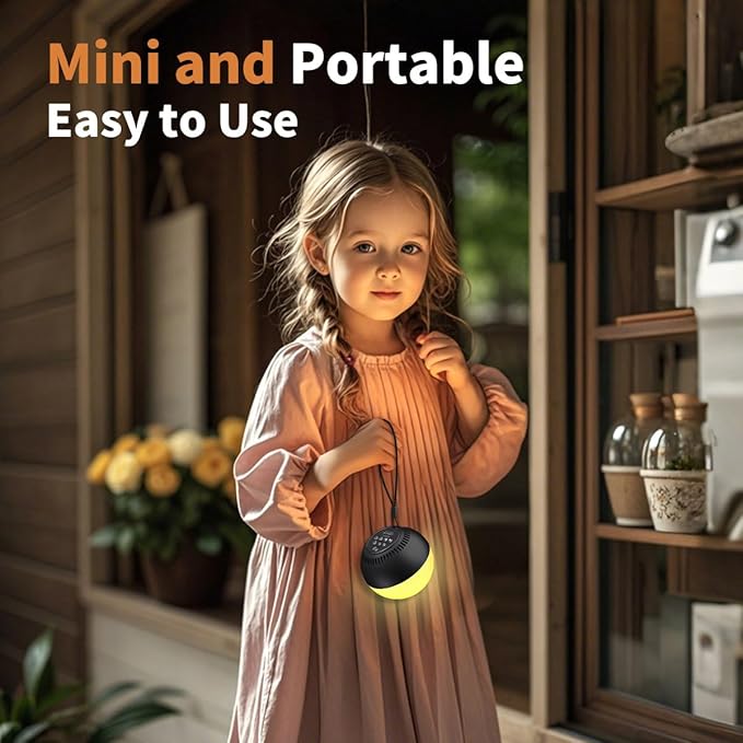 Portable Sound Machine White Noise Machine Night Light with 30 Relaxing Sleep Sounds 12 Color Night Lights Adjustable Brightness Rechargeable Mini Travel Sleep Machine for Baby Kid Adult