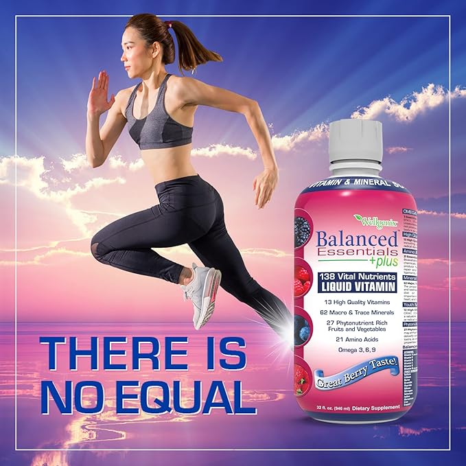 Balanced Essentials 2 Pack Natural Liquid Nutritional Supplement Vitamin 32 Ounces Very Berry S-BE32