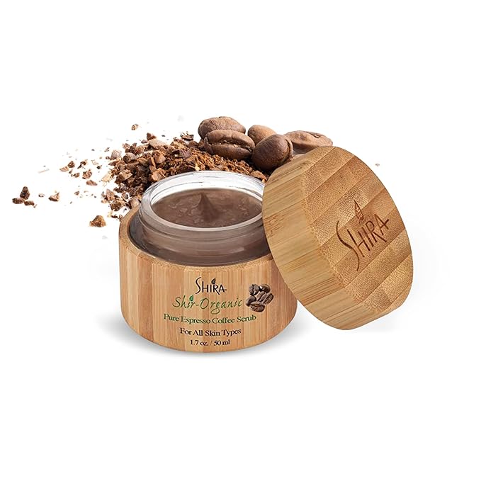 Shira-Organic Pure Espresso Coffee Scrub, Exfoliate for face, Improves Wrinkles and Fine lines, Promotes Skin Rejuvenation For Women, Men (15ML)