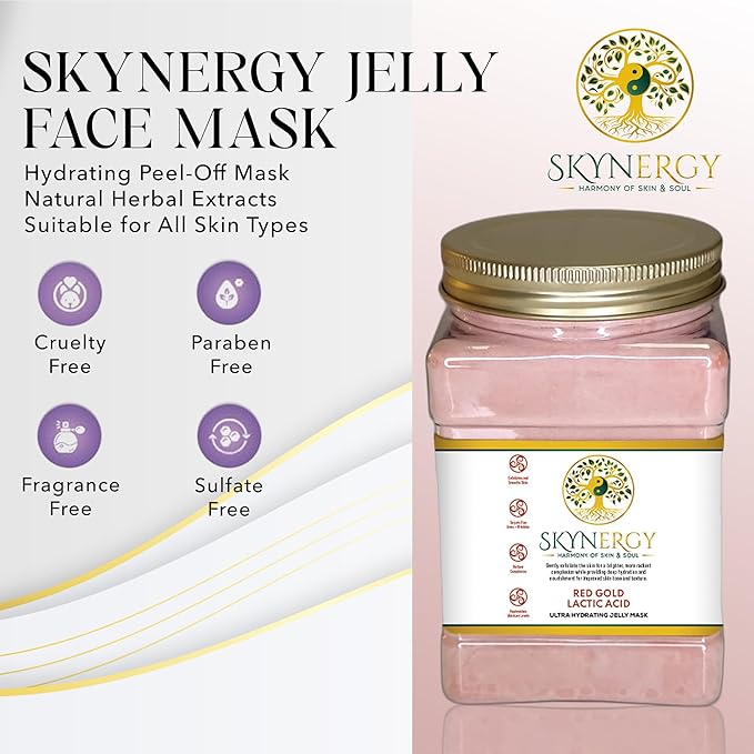 Red Gold Lactic Acid Jelly Face Mask | HydroGlo Jelly Mask for Skin Hydration | Radiance and Reduced Pigmentation | Vajafacial Jelly Mask | 12 Applications (30 Fl Oz)