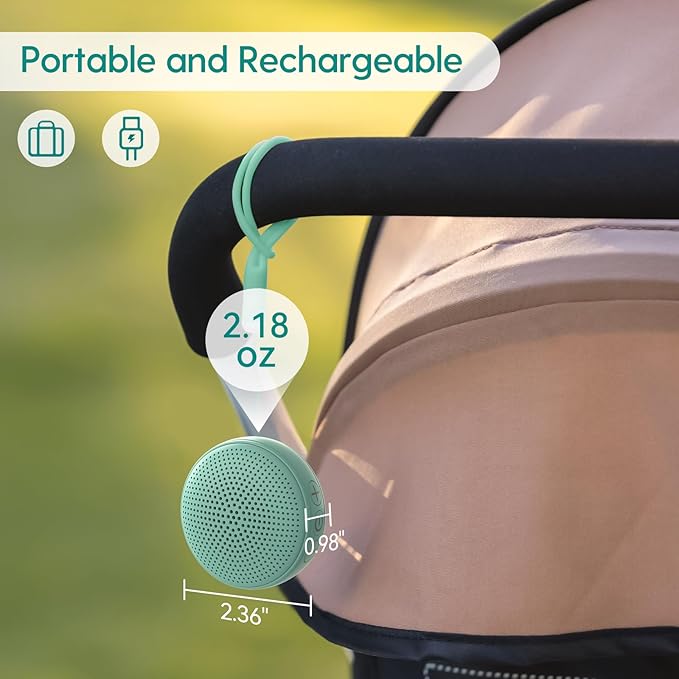 Babelio Sound Machine for Sleep Macaron Portable Sound Machine for Kids Adults, 17 Soothing Sounds, Travel, Timer Cyan